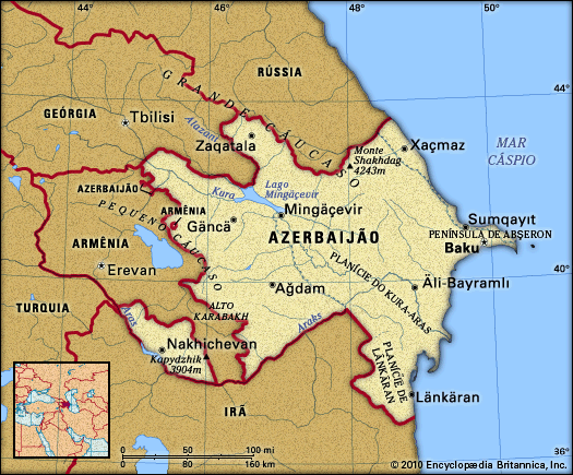 mapa Azerbaijão